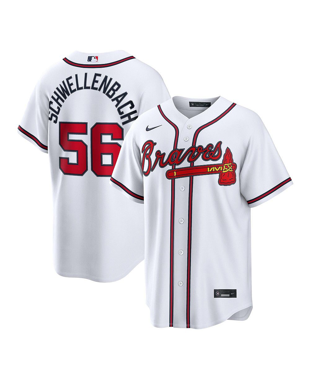 Nike мужская реплика джерси Atlanta Braves Spencer Schwellenbach, свободный крой, V-образный вырез