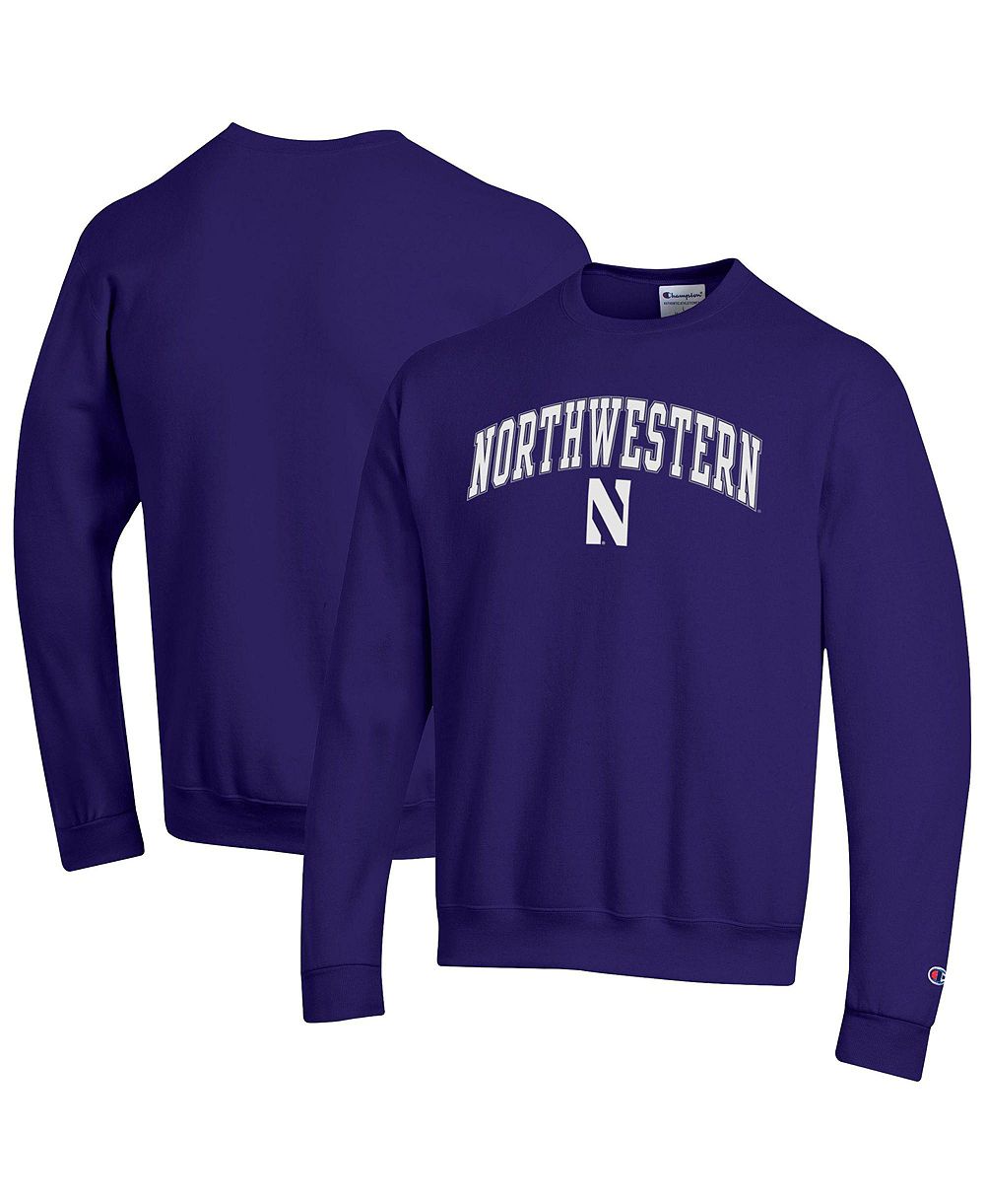 Champion мужская толстовка с длинным рукавом и круглым вырезом Crewneck Long-Sleeve Pullover Northwestern Wildcats