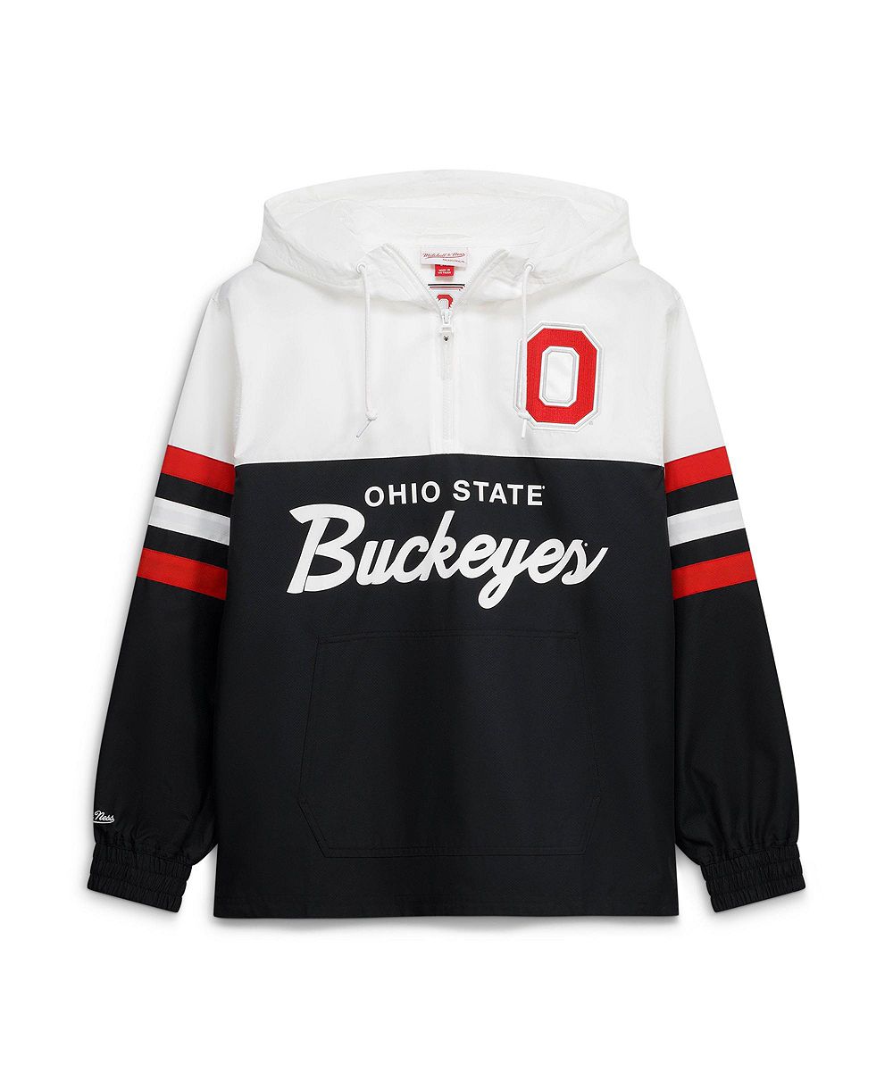 Mitchell & Ness Мужская черная легкая куртка-анорак с полузастежкой Head Coach Ohio State Buckeyes
