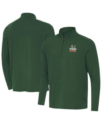 Antigua Men's Green Miami Hurricanes College Football Playoff 2025 Cotton Bowl s Intent Quarter-Zip Pullover Jacket