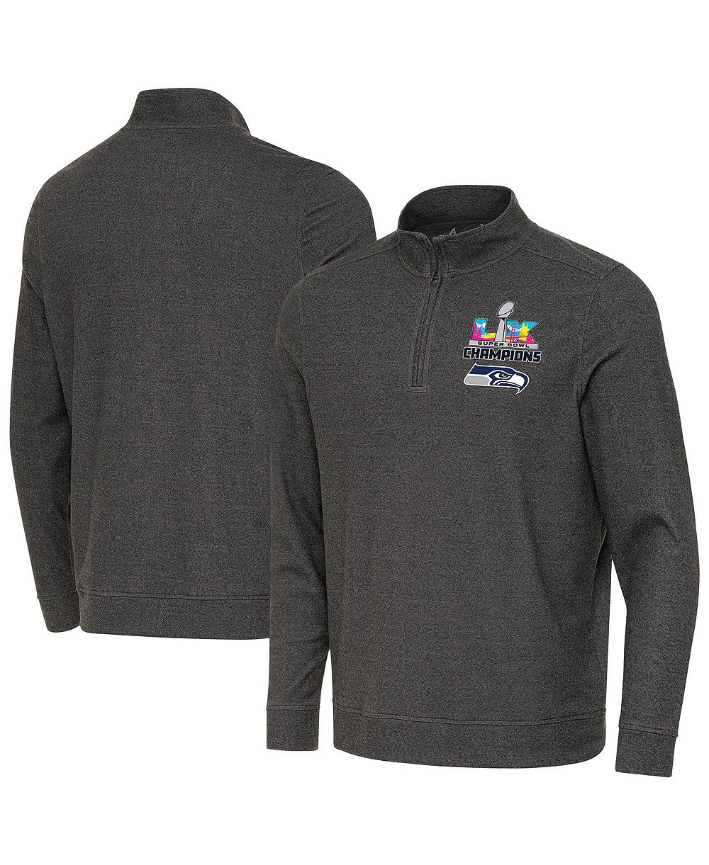 Antigua Men's Black Seattle Seahawks Super Bowl LX s Subtle Quarter-Zip Pullover Jacket