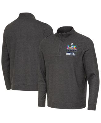 Antigua Men's Black Seattle Seahawks Super Bowl LX s Subtle Quarter-Zip Pullover Jacket