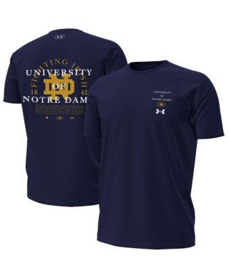 Мужская футболка с графическим принтом и надписью Notre Dame Fighting Irish 2026, свободный крой, Under Armour