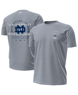 Under Armour Мужская серая футболка Notre Dame Fighting Irish 2026 Sideline Performance