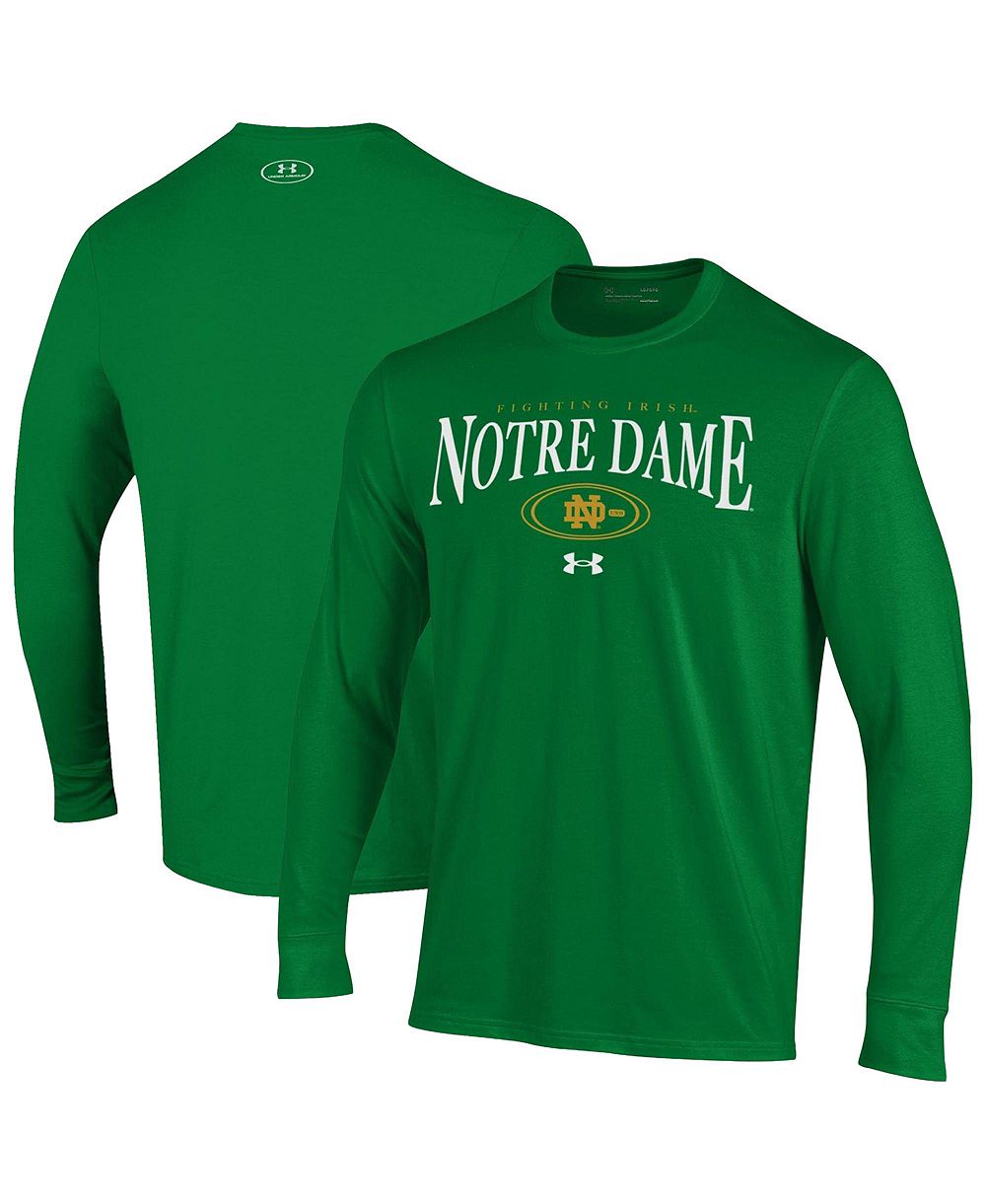 Under Armour Men's Kelly Green Notre Dame Fighting Irish 2026 Sideline Performance Cotton Long Sleeve T-Shirt