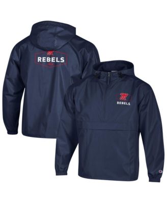 Champion Men's Navy Ole Miss Rebels Delay Packable Half-Zip Jacket