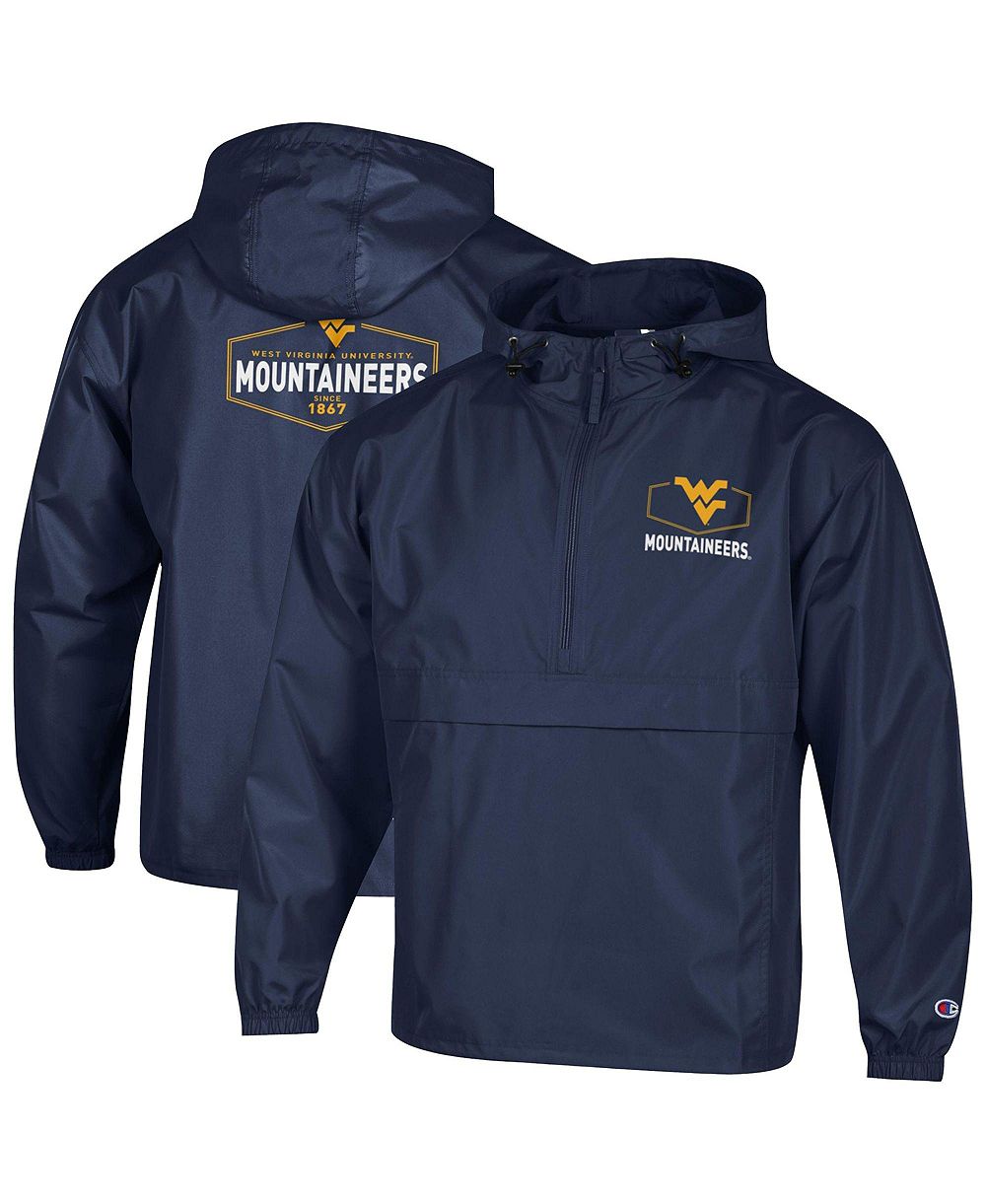 Champion Men's Navy West Virginia Mountaineers Delay Packable Half-Zip Jacket