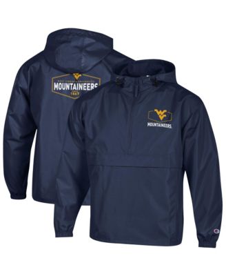 Champion Men's Navy West Virginia Mountaineers Delay Packable Half-Zip Jacket