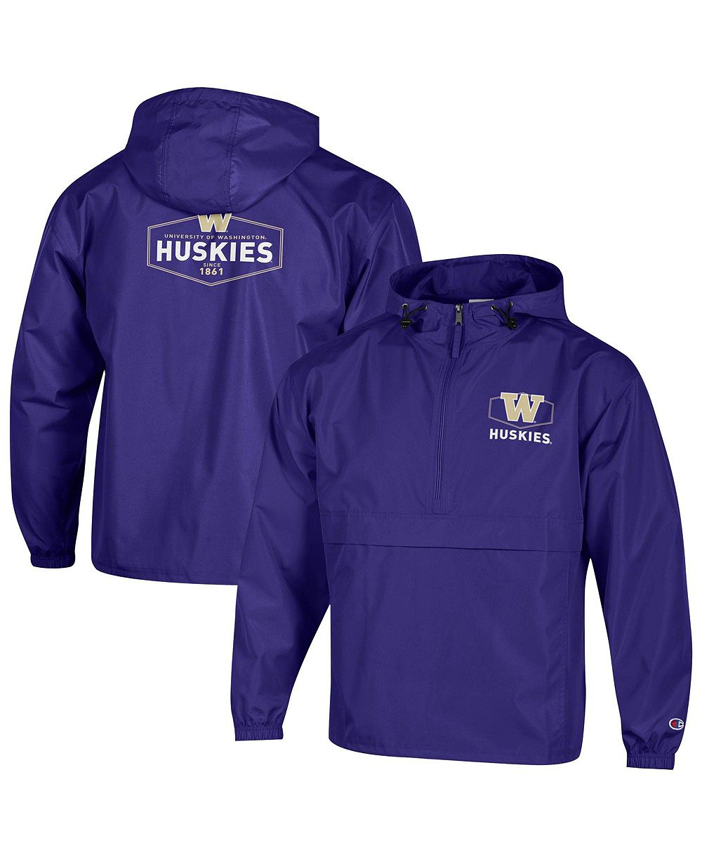 Champion Men's Purple Washington Huskies Delay Packable Half-Zip Jacket