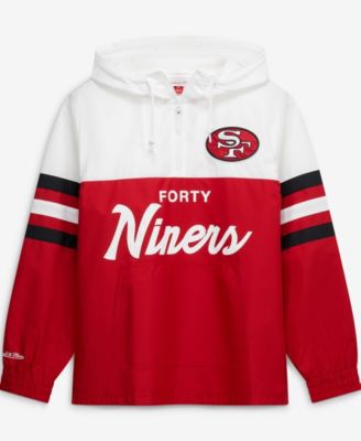 Mitchell & Ness мужская ветровка-анорака с четвертьзипом Head Coach Anorak Quarter-Zip Windbreaker Scarlet San Francisco 49ers