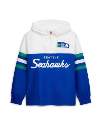 Mitchell & Ness мужская ветровка-анорака с четверть-застежкой-молнией Royal Seattle Seahawks Head Coach