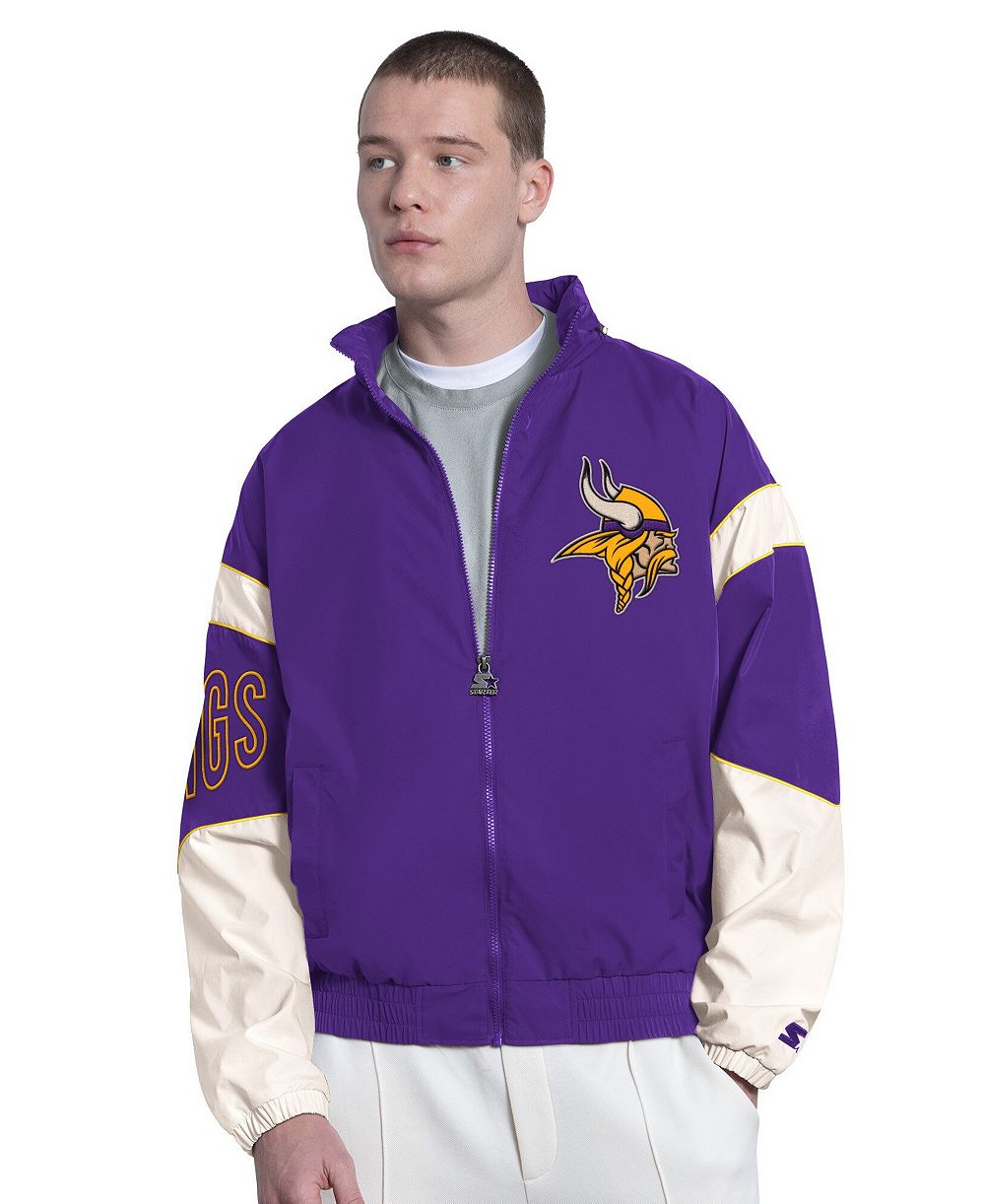 Starter Men's Minnesota Vikings The Gust Full-Zip Color-Block Hooded Jacket