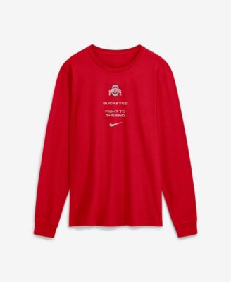 Мужская футболка Nike с длинным рукавом и круглым вырезом, принт Ohio State Buckeyes, экранная печать