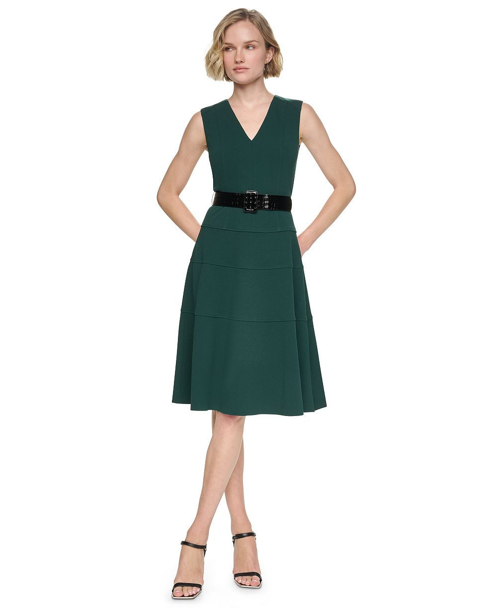 Женское платье DKNY А-силуэта без рукавов с V-образным вырезом, размер Petite