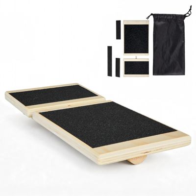 SUGIFT Compact Wooden Foot and Ankle Balance Board Wobble Trainer with Storage Bag