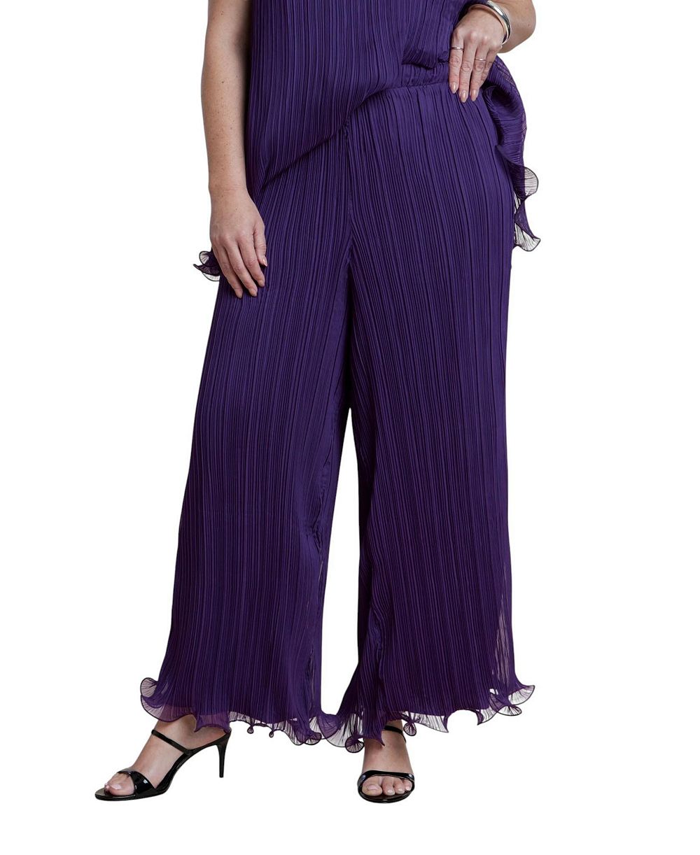 ELOQUII Plus Size High-Rise Wide-Leg Plisse Pant