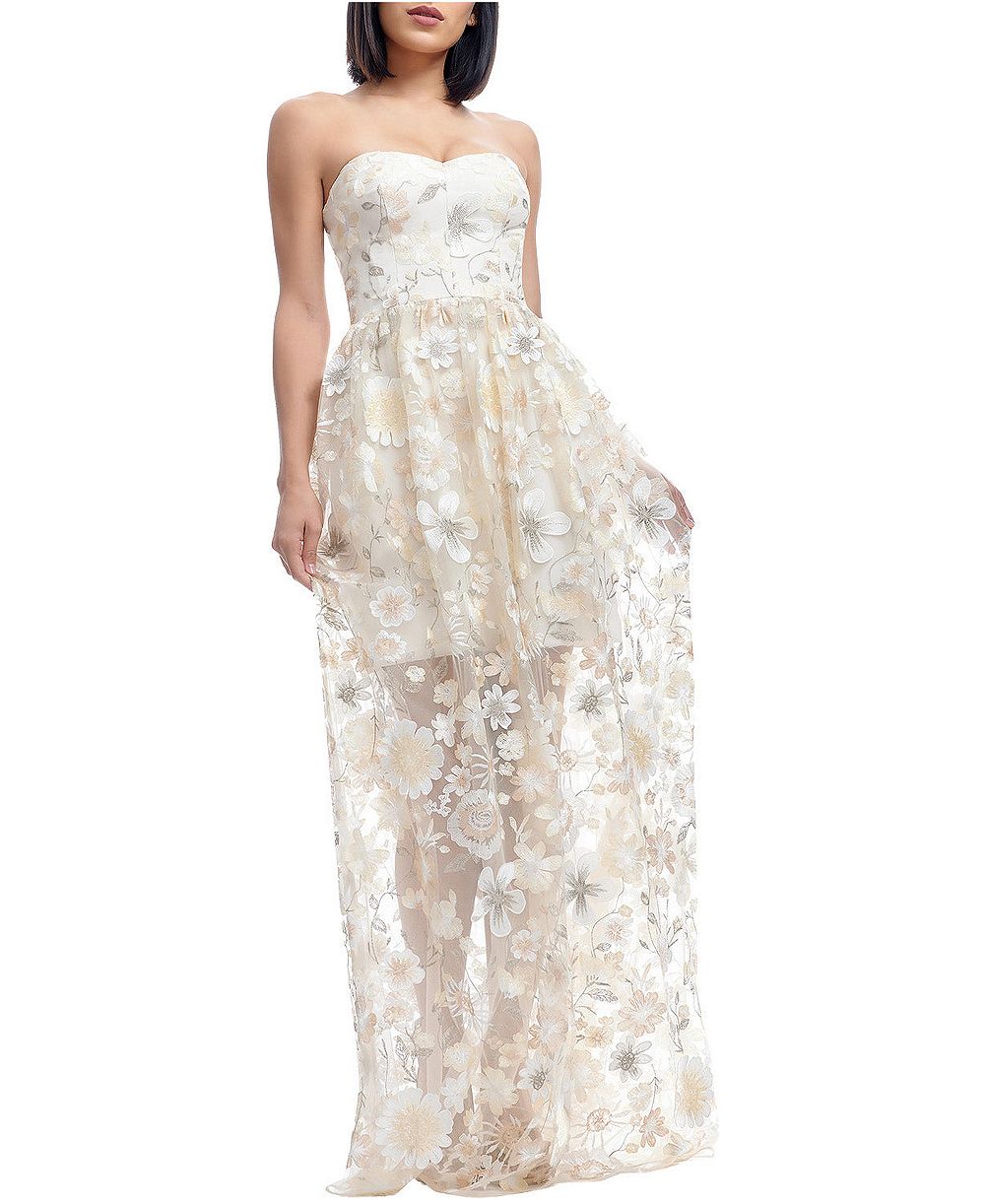 Dress the Population женское платье без бретелек с цветочным принтом Audrina