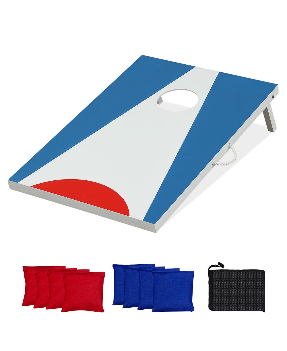Cornhole Board Set, 3 x 2 ft with 8 Bean Bags and Folding Legs.