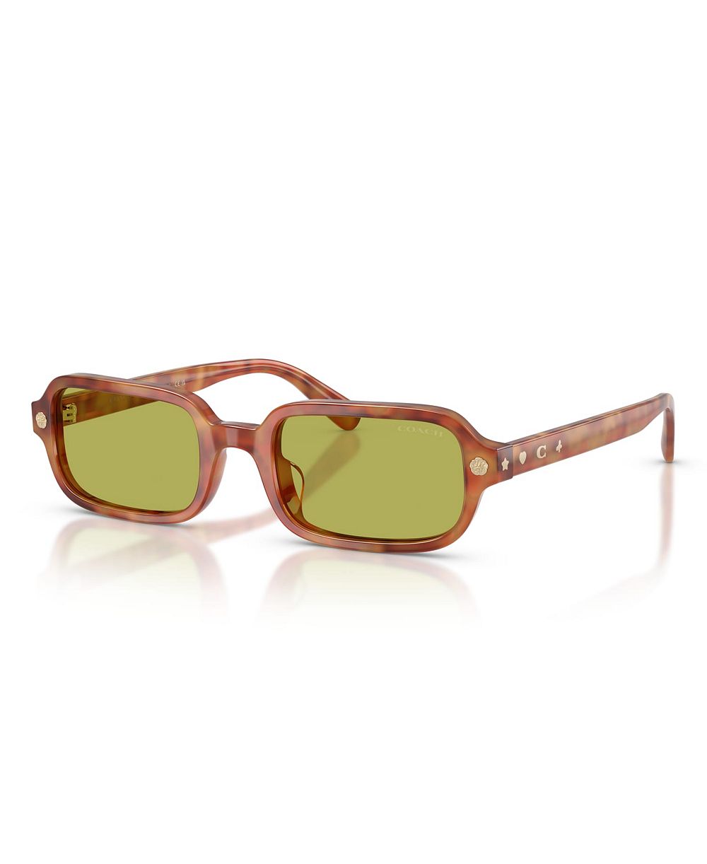 COACH Women's Rectangle Sunglasses, Round Face, Charms HC8465U