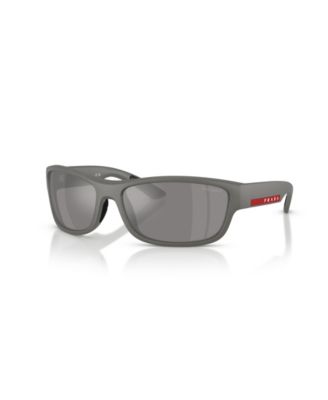 PRADA LINEA ROSSA Polarized Mirrored Rectangle Sunglasses PS C04S