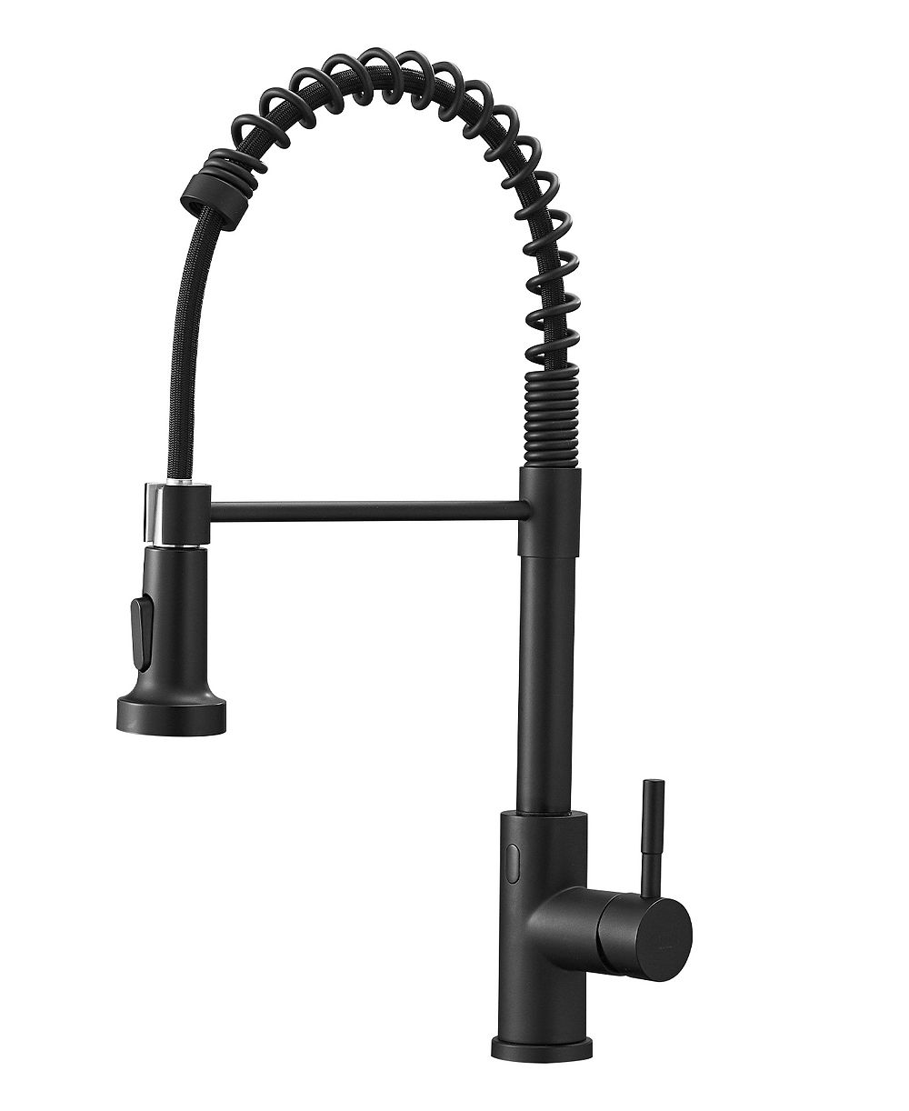 Touchless Spring Kitchen Faucet, Single Handle Brass Faucet with Pull-Out Sprayer, 2-Mode Spray Head and 360degree(s) Swivel