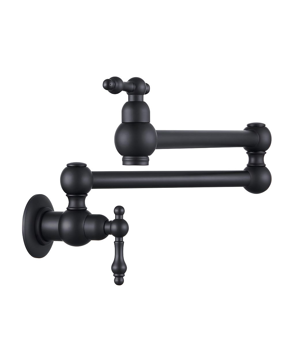 Thirtypeachy Wall Mount Pot Filler Faucet, Folding Swivel Arm with Dual Handles and Brass Construction