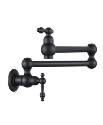 Thirtypeachy Wall Mount Pot Filler Faucet, Folding Swivel Arm with Dual Handles and Brass Construction