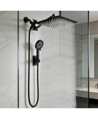 CYQBD 12" Shower Head Rain Adjustable Extension Arm Handheld Spray Hose Holder