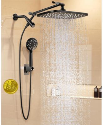 CYQBD 11.8" Rain Shower Head Handheld Multi Spray Extension Arm Dual