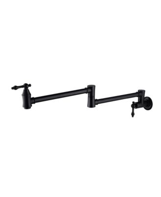 Thirtypeachy Wall-Mounted Brass Pot Filler Faucet, Foldable Dual Handle with 360degree(s) Swivel Arm for Kitchen Stove