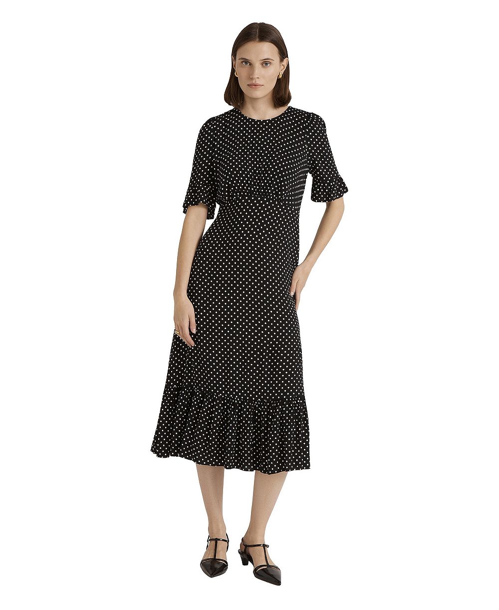 Finery London Women's Sylvie Polka-Dot Short-Sleeve Midi Dress