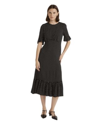 Finery London Women's Sylvie Polka-Dot Short-Sleeve Midi Dress