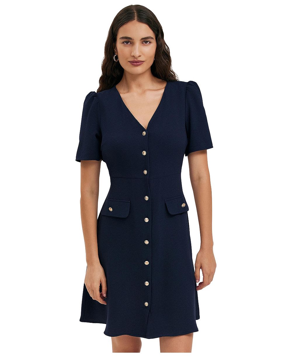Finery London Женское мини-платье из крепа с пышными рукавами