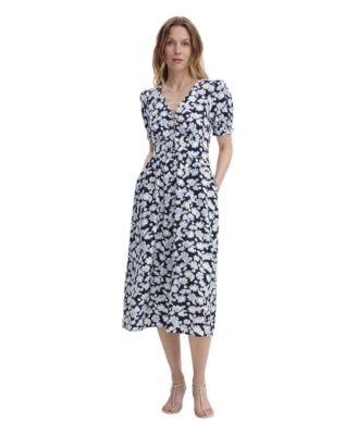 Finery London Women's Samantha Floral A-Line V-Neck Midi Dress