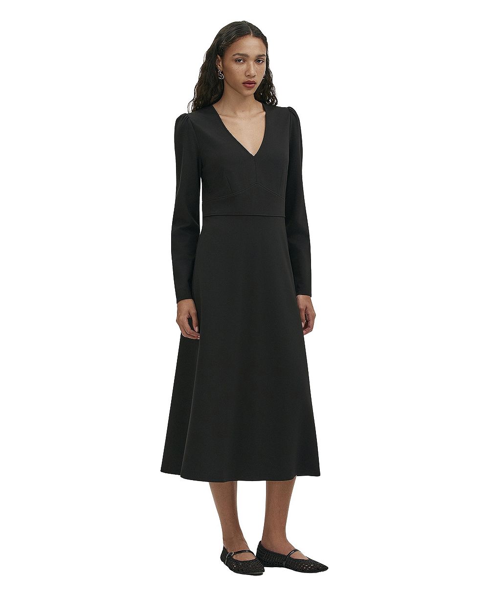 Женское миди-платье Finery London Seraphina Ponte Jersey V-Neck