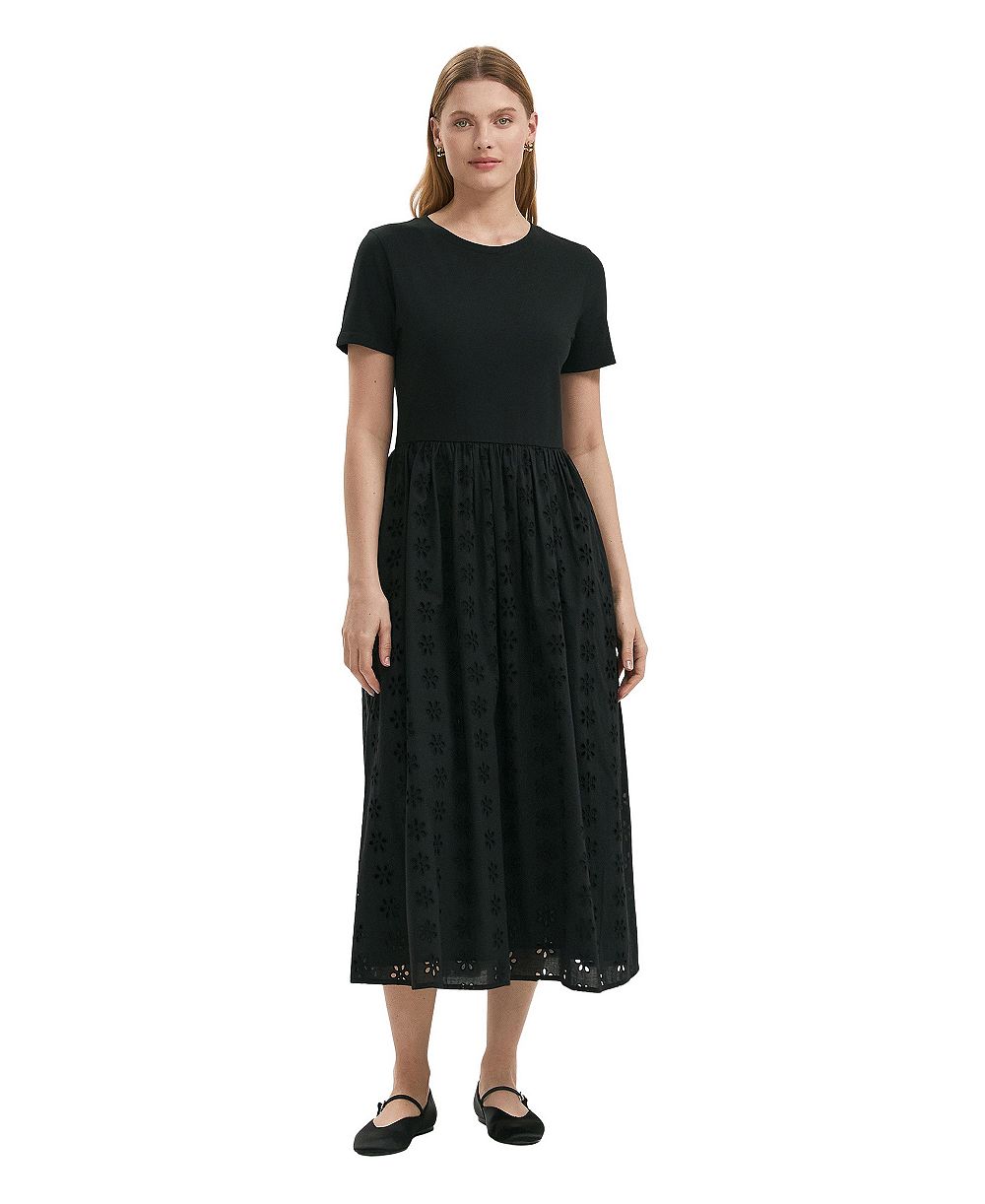Finery London Женское хлопковое миди-платье Brea с вышивкой