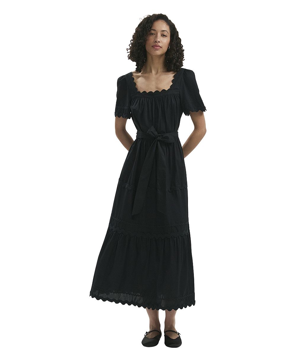 Finery London Женское миди платье Corina из хлопка с ярусами