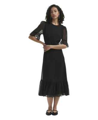 Finery London Women's Jennifer Short-Sleeve Chiffon Fit & Flare Midi Dress