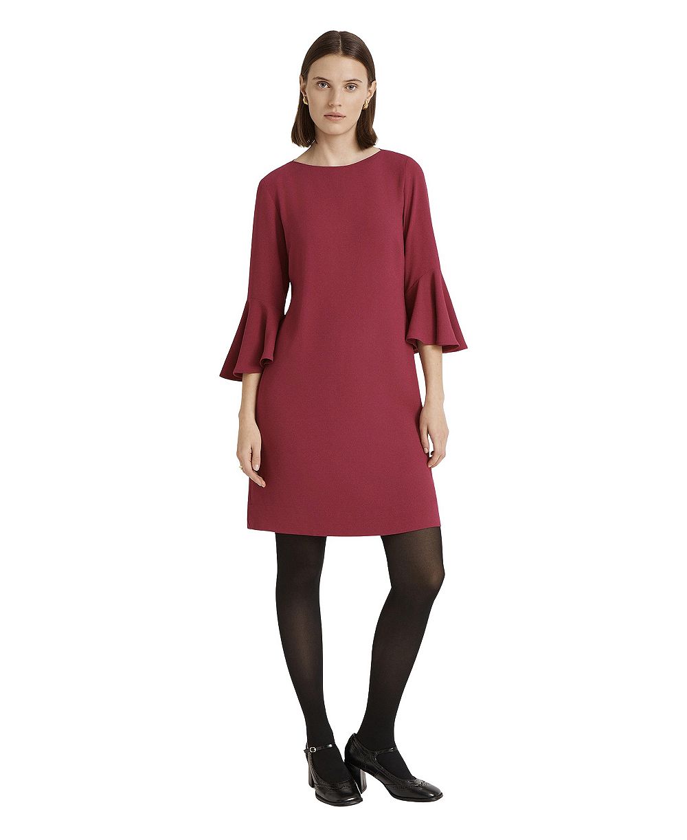 Finery London Женское короткое платье из крепа с длинными рукавами
