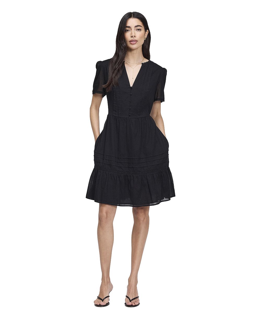 Finery London женское короткое платье из хлопка с V-образным вырезом и расклешенным силуэтом