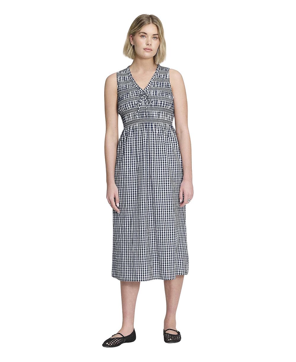 Женское миди платье Finery London Hadlee из хлопка в клетку гингем