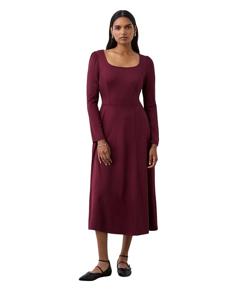 Finery London Women's Kelly Square-Neck Long-Sleeve A-Line Midi Dress