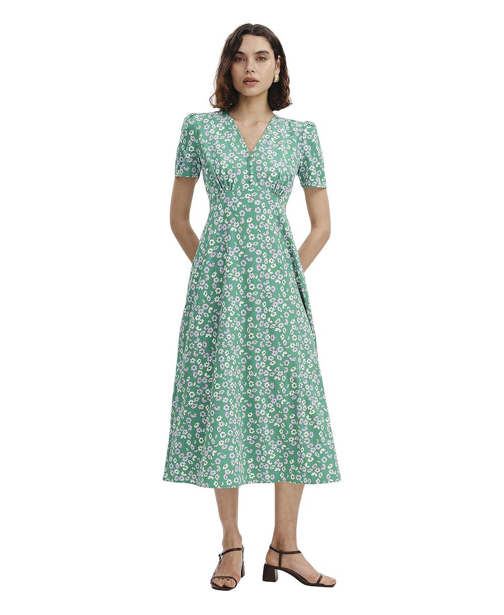 Finery London Women's Nieve Empire A-Line Midi Dress