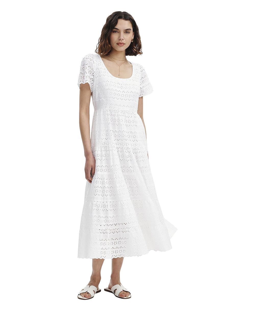 Finery London Женское миди-платье Jemma из хлопка с вышивкой Broderie