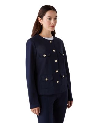 Finery London Women's Imogen Ponte Jersey Crewneck Jacket