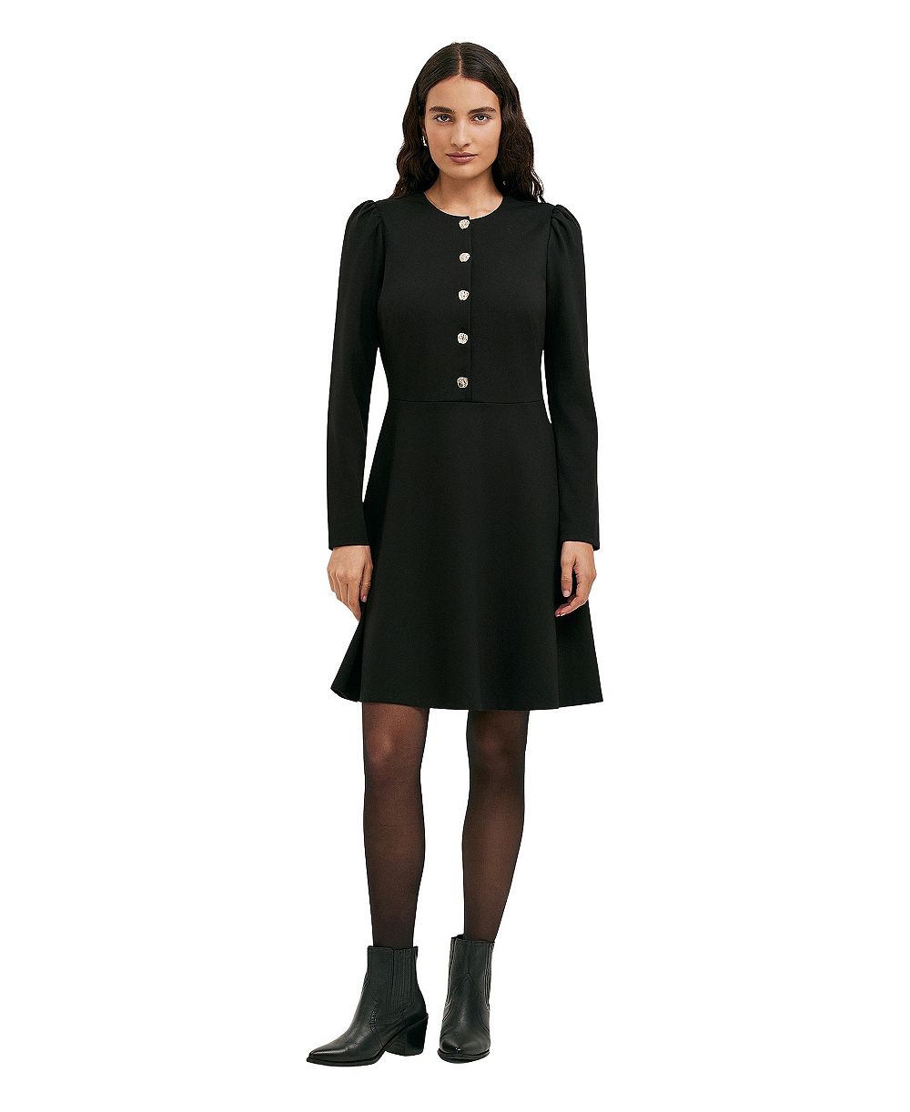 Женское платье Finery London Rae из ткани понто А-силуэта с длинным рукавом