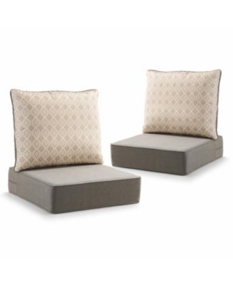 Pocassy 2 Set 6inch Thick Outdoor Chair Patio Cushions 24 x 24 Inch Deep Seat Waterproof Chair Cushions