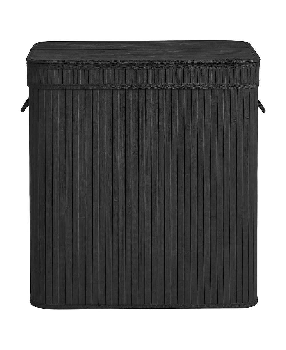 SongmicsHome Bamboo Laundry Basket, Removable Bag with Lid and Handles, Machine Washable, Laundry Room, 39.6 Gallons
