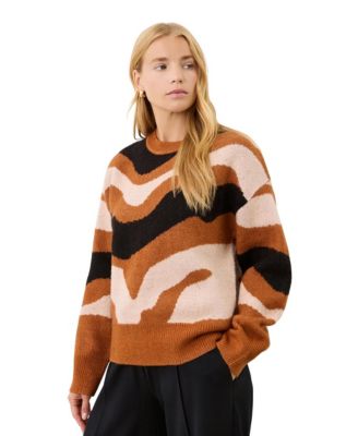 Finery London женский свитер с длинным рукавом и круглым вырезом с абстрактным принтом Minnie