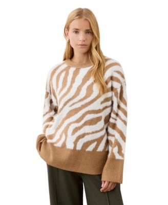 Женский свитер Finery London Tully с длинным рукавом и животным принтом